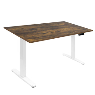 Oak Standing Desk - Electric Standing Desk with 55" Tabletop - White Base - Mount-It! - MI-18086 Oak Standing Desk - Electric Standing Desk with 55" Tabletop - White Base - Mount-It! - MI-18086