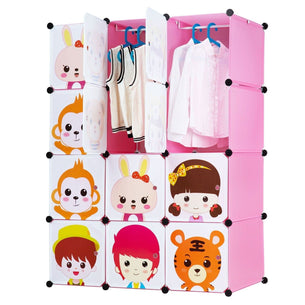 Pink Storage - Children's Portable Clothes Closet Rack with XL Storage Cubes - Mount-It! - WI-4033XL Pink Storage - Children's Portable Clothes Closet Rack with XL Storage Cubes - Mount-It! - WI-4033XL