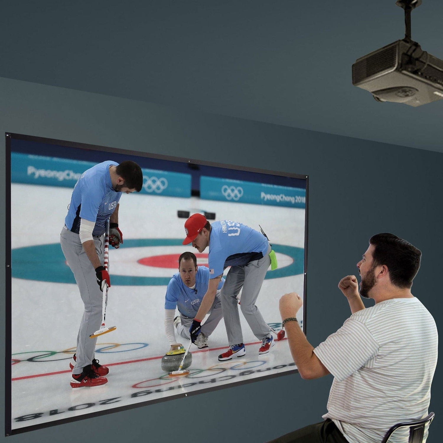 Projector Mount - Portable Projector 100" Screen for Indoor and Outdoor Projection - Mount-It! - MI-640