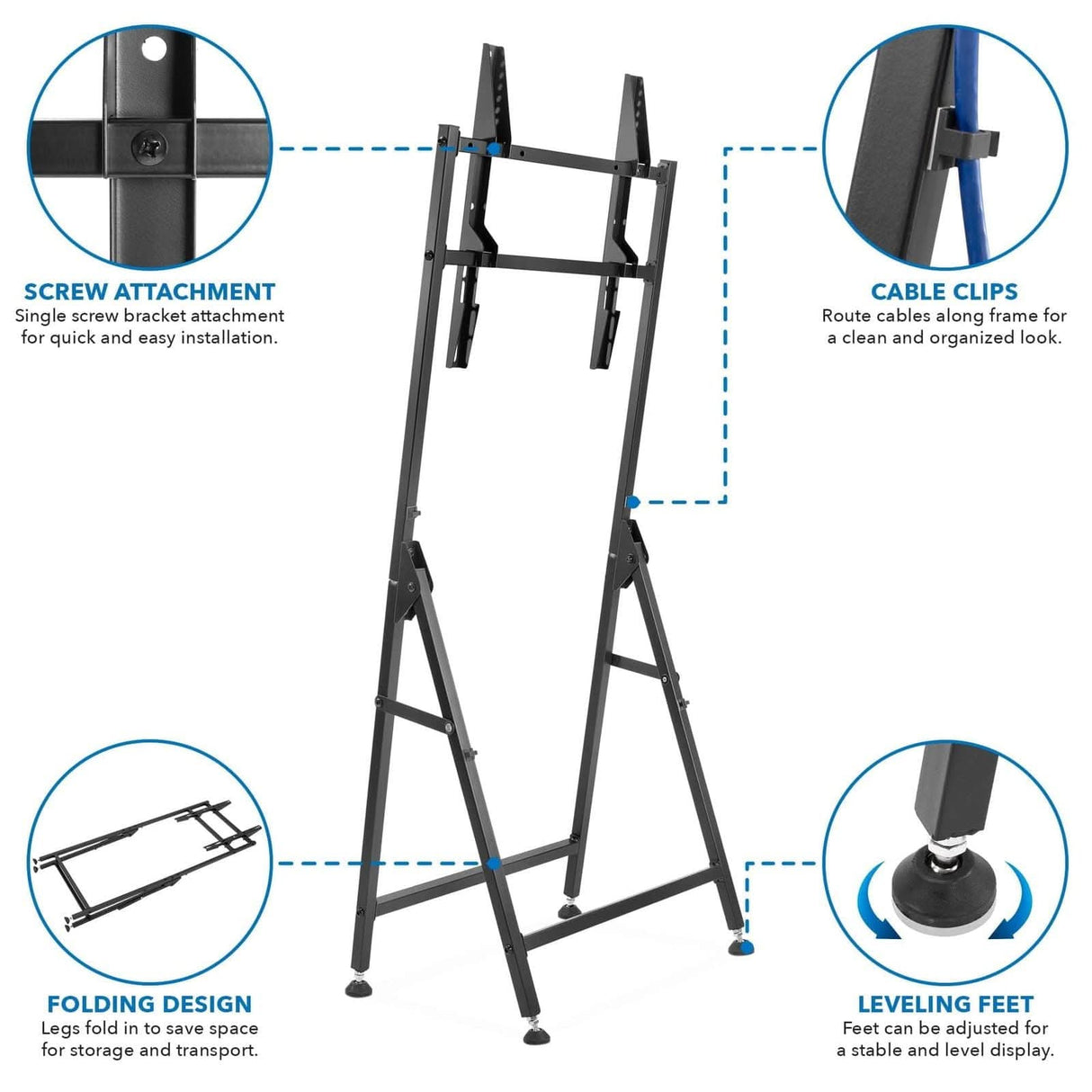 TV Stand - Portable TV Display Stand - Mount-It! - MI-1874