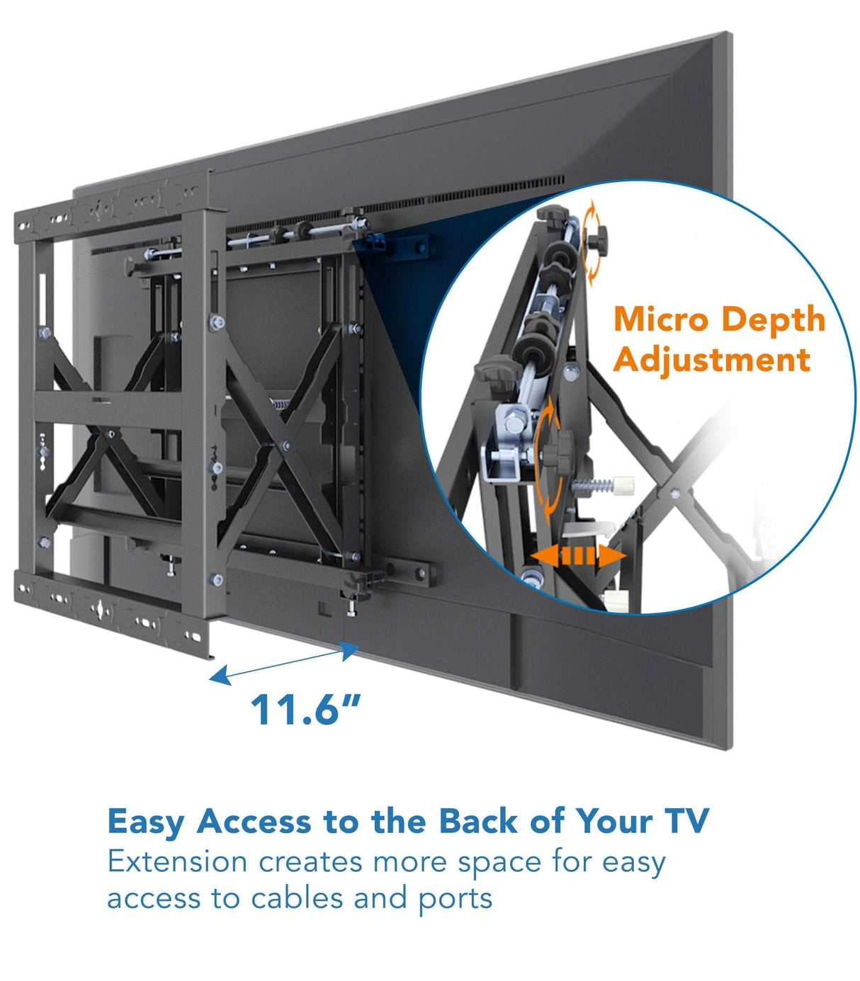 Push-In Pop-Out Video Wall Mount TV Mount - Push-In Pop-Out Video Wall Mount - Mount-It! - MI-367