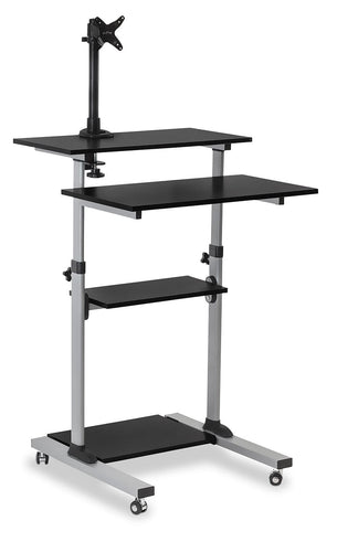 Mobile Standing Desk - Rolling Computer Work Station with Monitor Mount - Mount-It! - Mobile Standing Desk - Rolling Computer Work Station with Monitor Mount - Mount-It! -