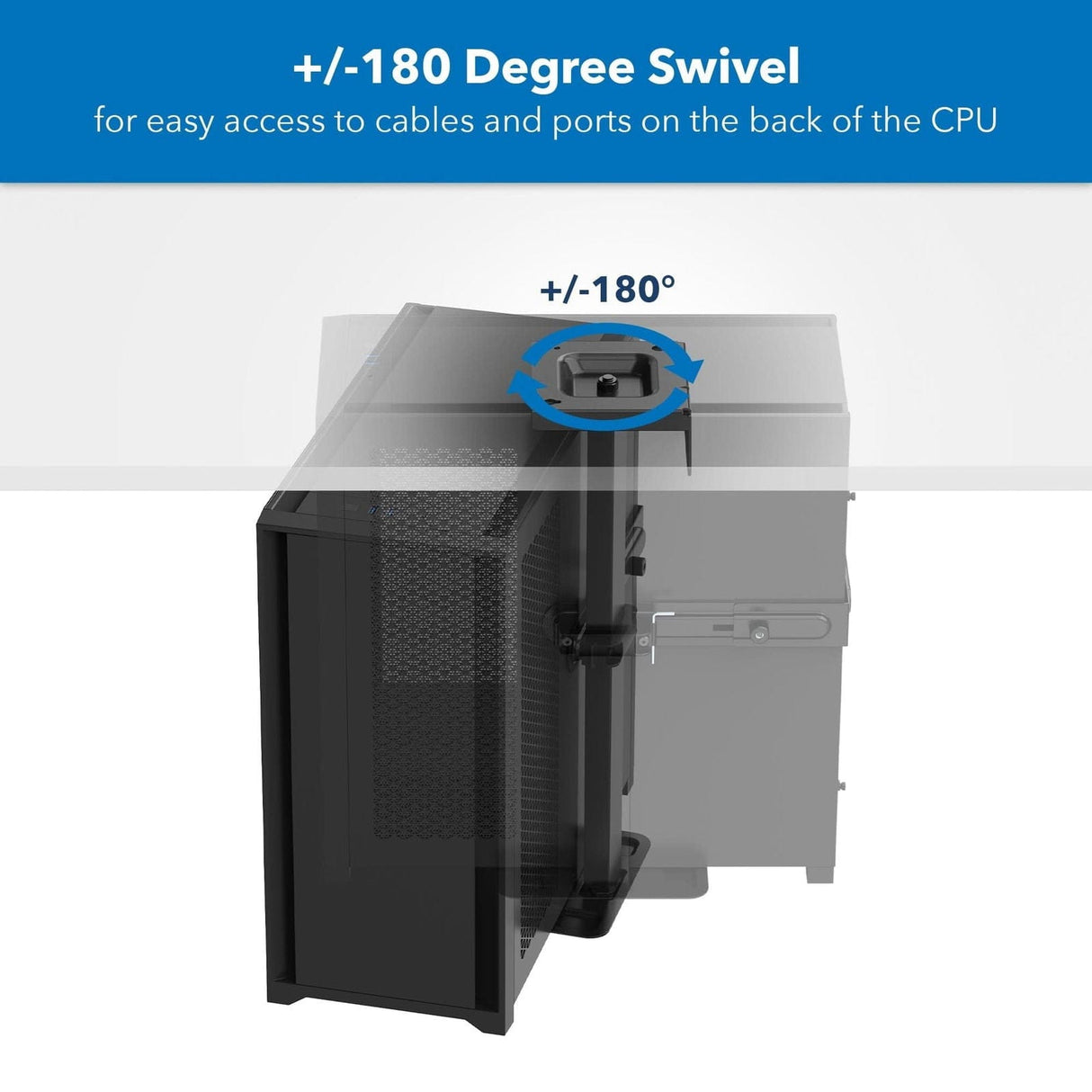 Rotating Heavy-Duty Under Desk / Wall CPU Mount CPU Holder - Rotating Heavy-Duty Under Desk / Wall CPU Mount - Mount-It! - MI-7170