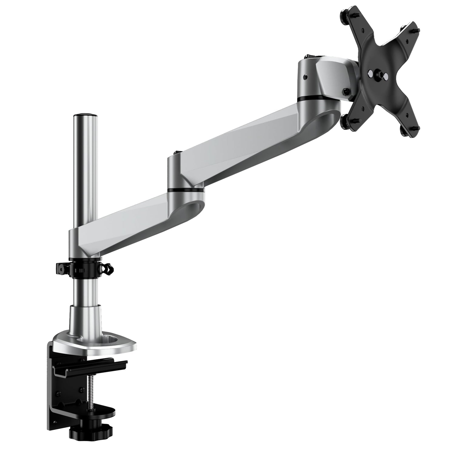 Silver Monitor Mount - CLiX Series Full Motion Single Monitor Desk Mount - Mount-It! - MI-33116