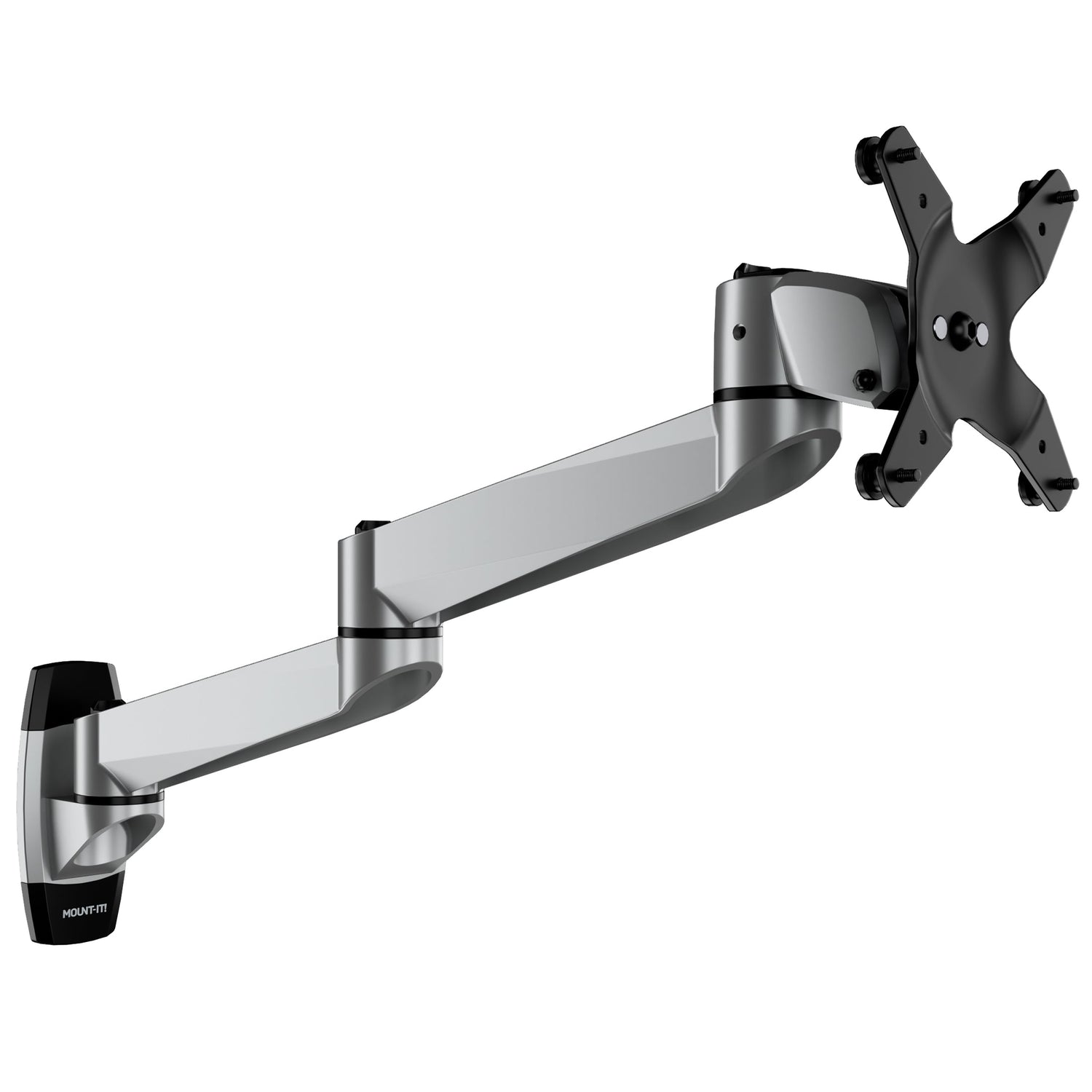 Silver Monitor Mount - CLiX Series Full Motion Single Monitor Wall Mount - Mount-It! - MI-33114
