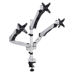 Silver Monitor Mount - Full-Motion Triple Monitor Desk Mount - Mount-It! - MI-55111 Silver Monitor Mount - Full-Motion Triple Monitor Desk Mount - Mount-It! - MI-55111