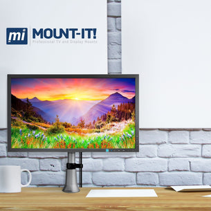 Silver Monitor Mount - Height Adjustable & Articulating Single Monitor Desk Mount - Mount-It! - MI-31111 Silver Monitor Mount - Height Adjustable & Articulating Single Monitor Desk Mount - Mount-It! - MI-31111