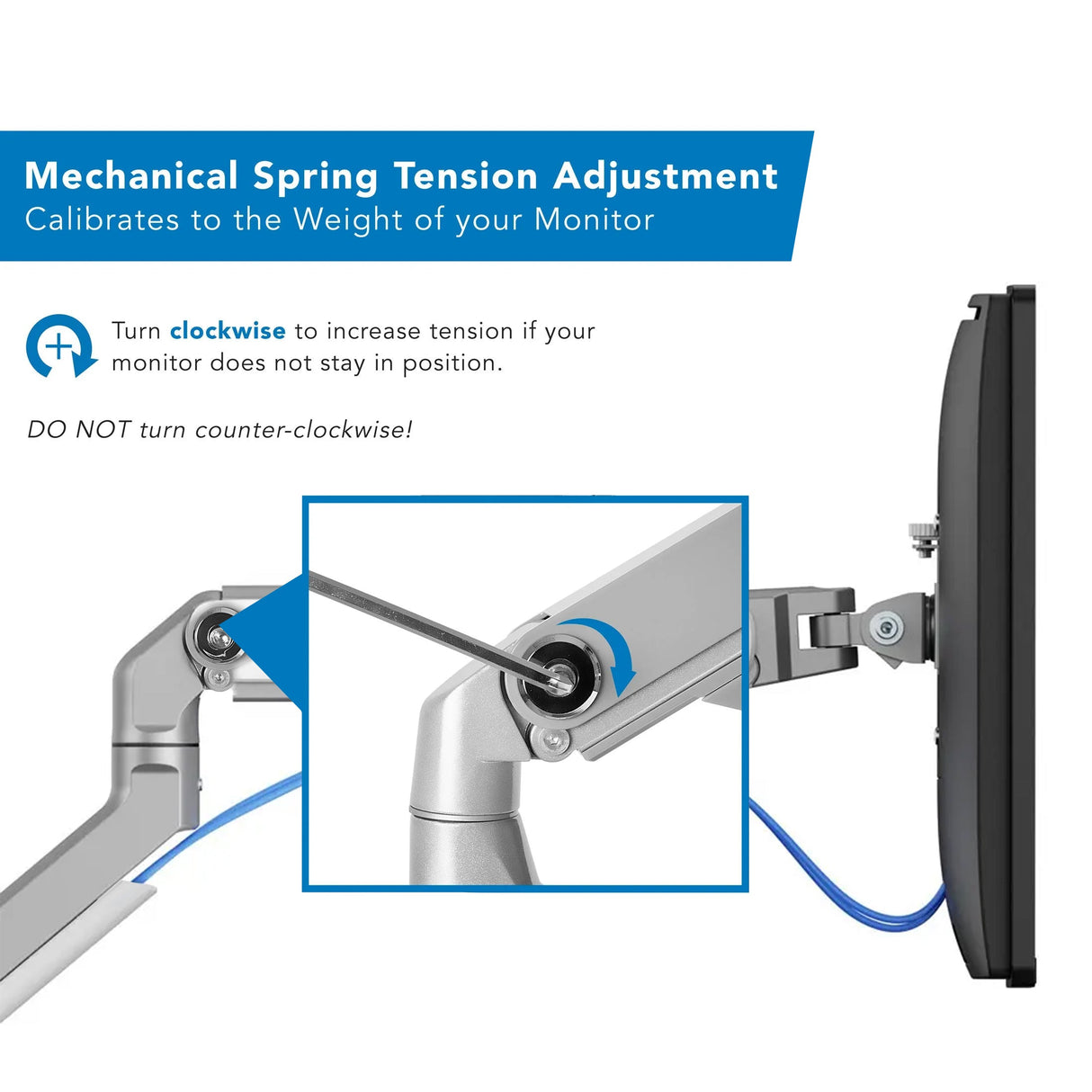 Single Monitor Desk Mount Silver Monitor Mount - Single Monitor Desk Mount - Mount-It! - MI-2761