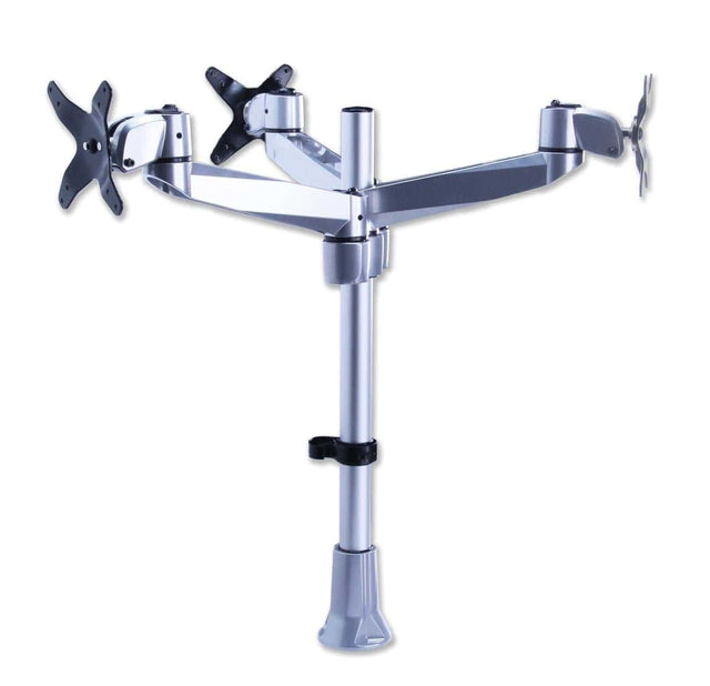 Silver Monitor Mount - Three Monitor Swivel Arm Desk Mount - Mount-It! - MI-52111