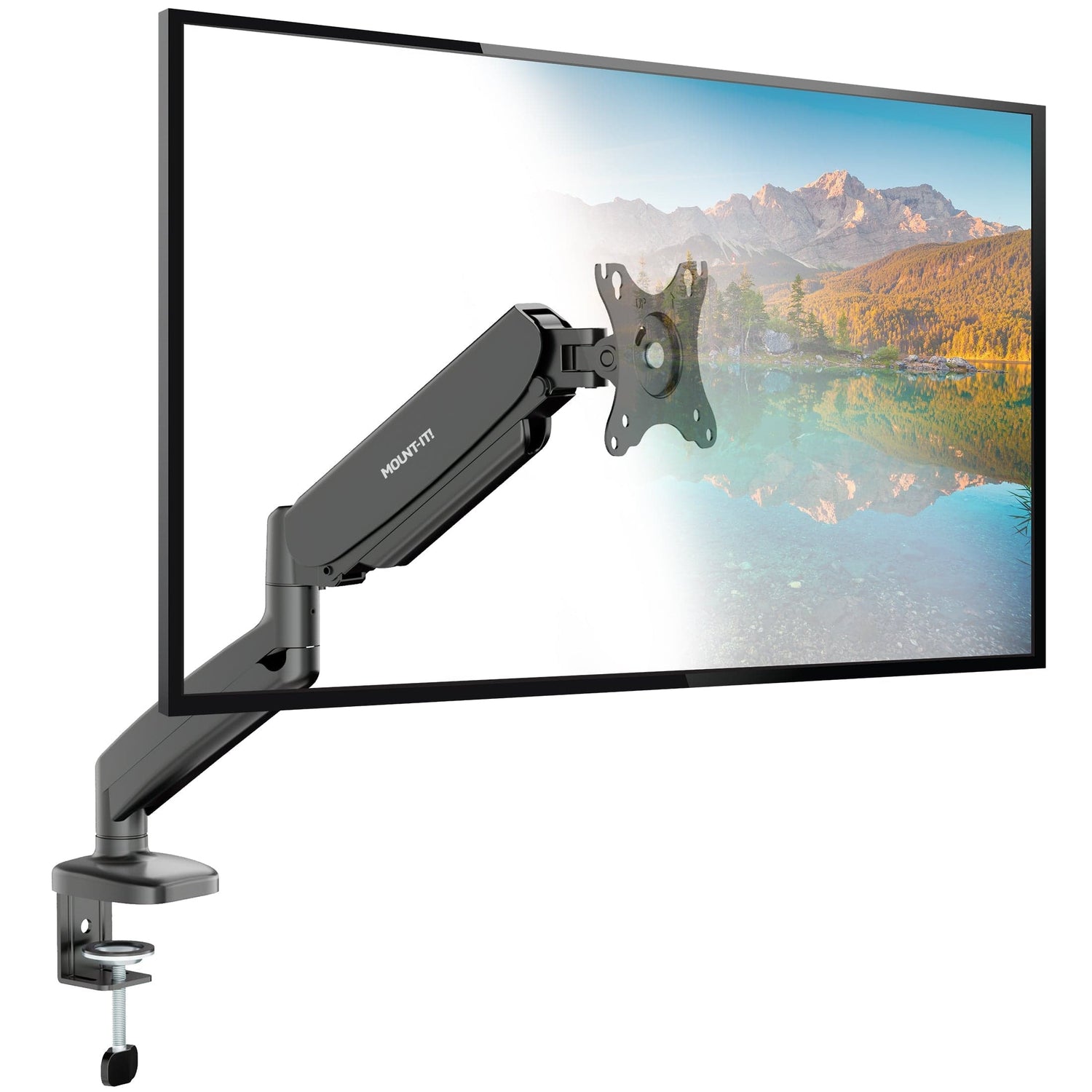 Monitor Mount - Single Monitor Desk Mount with Gas Spring Arm - Mount-It! - MI-1881BLK
