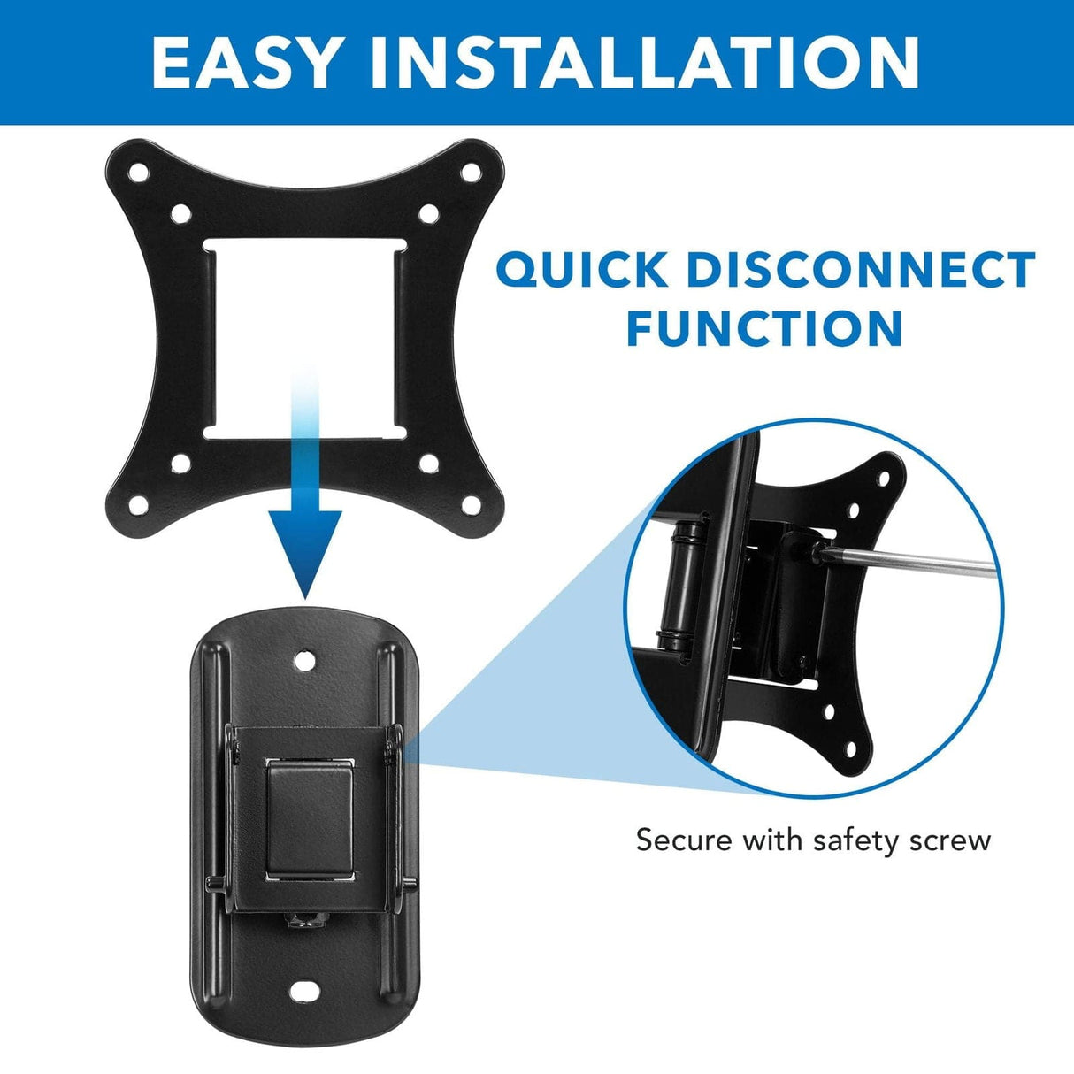 Single Stud Tilt and Swivel TV Wall Mount TV Mount - Single Stud Tilt and Swivel TV Wall Mount - Mount-It! - MI-2829