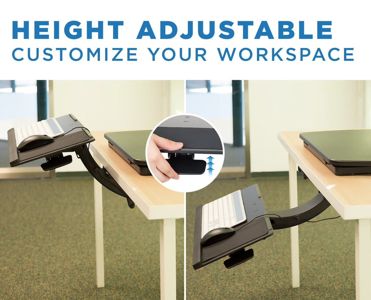 Standing Keyboard and Mouse Platform With Ergonomic Wrist Rest Pad Keyboard Trays/Mounts - Standing Keyboard and Mouse Platform With Ergonomic Wrist Rest Pad - Mount-It! - MI-7139