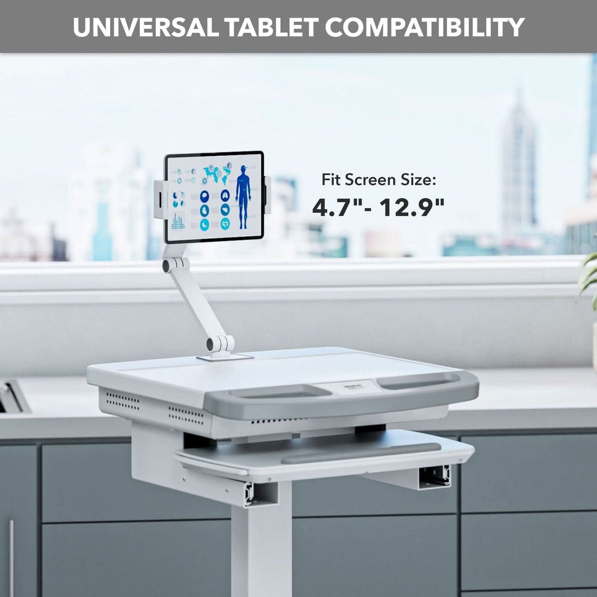 Tablet Mount - Tablet Arm for MedHub Mobile Workstations - Mount-It! - MI-16008