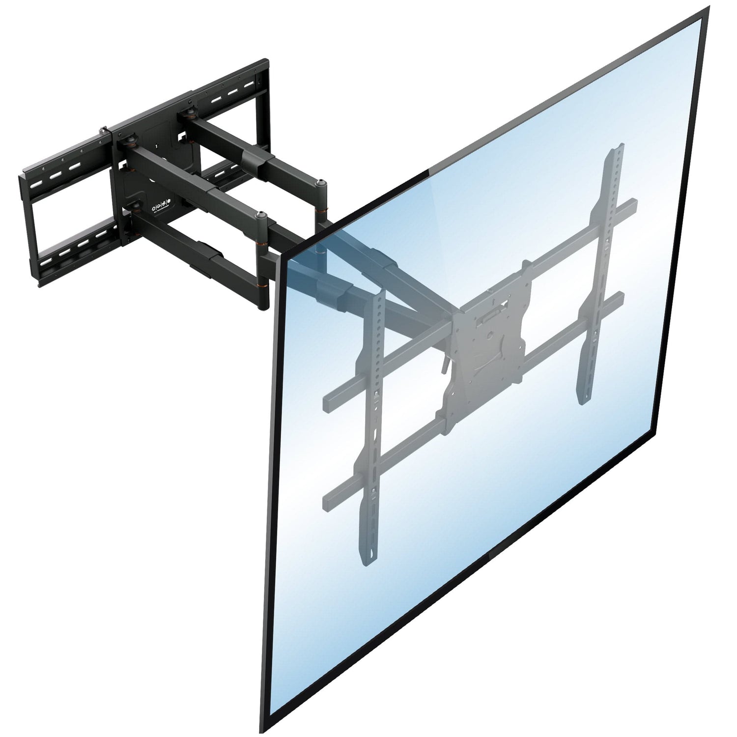 Full Motion Weatherproof TV Wall Mount The Beast MI-400 with transparent screen