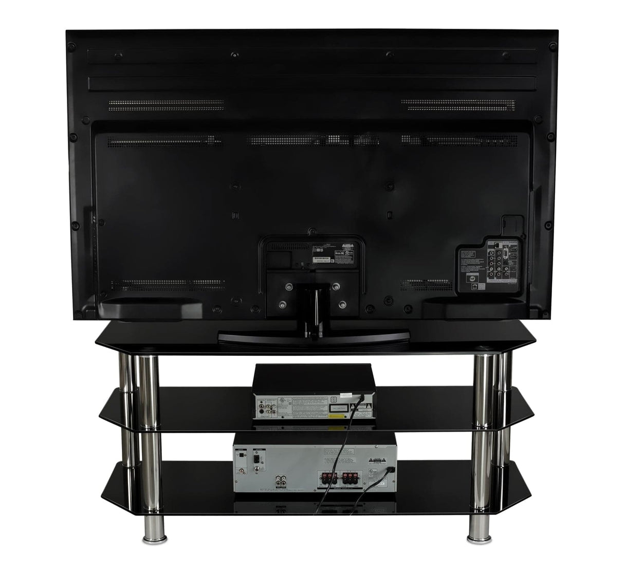 Three Tempered Glass Shelf TV Stand TV Stand - Three Tempered Glass Shelf TV Stand - Mount-It! - MI-880