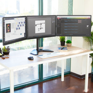 Monitor Stands - Triple Monitor Stand for Screens up to 27" - Mount-It! - MI-2789XL Monitor Stands - Triple Monitor Stand for Screens up to 27" - Mount-It! - MI-2789XL