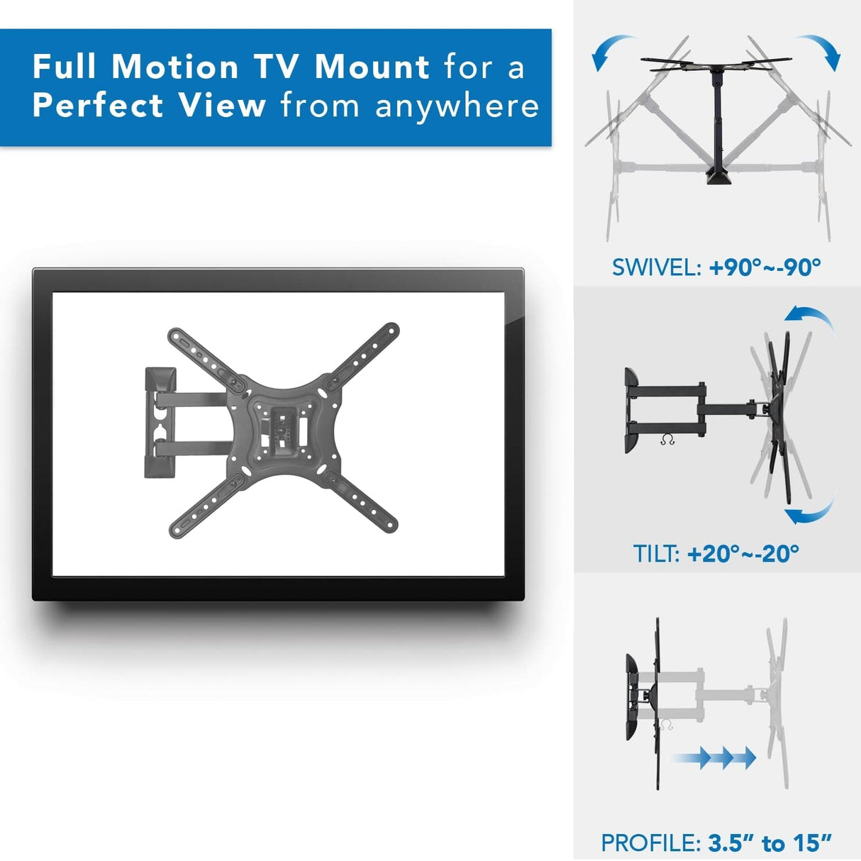 TV Wall Mount and AV Shelf Combo TV Mount - TV Wall Mount and AV Shelf Combo - Mount-It! - MI-894