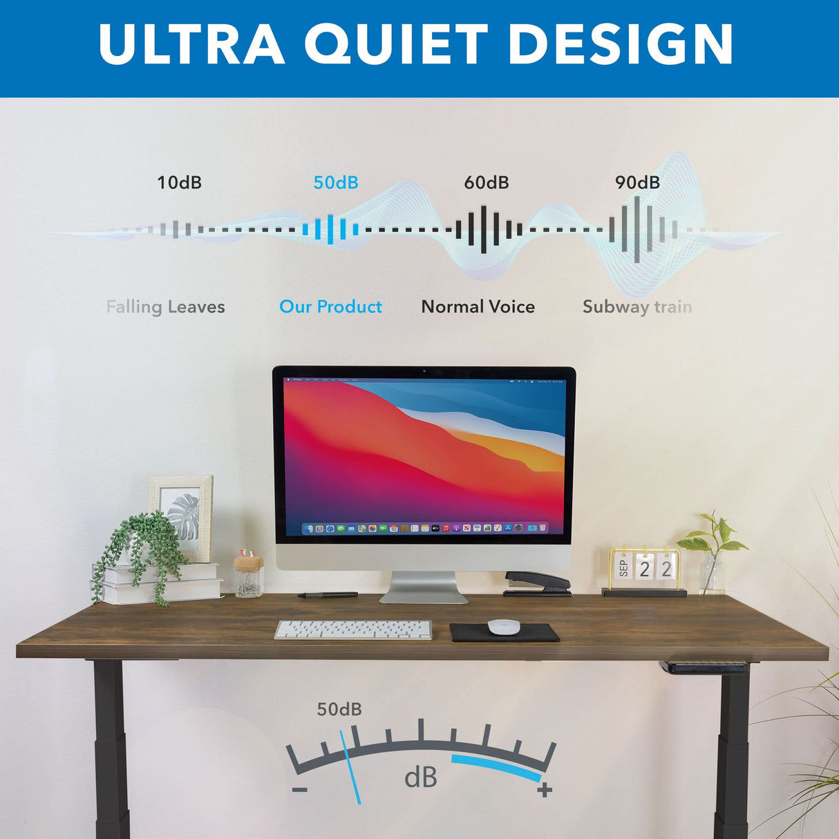 Ultimate Dual Motor Electric Standing Desk with 55" Tabletop Standing Desk - Ultimate Dual Motor Electric Standing Desk with 55" Tabletop - Black Base - Mount-It! -