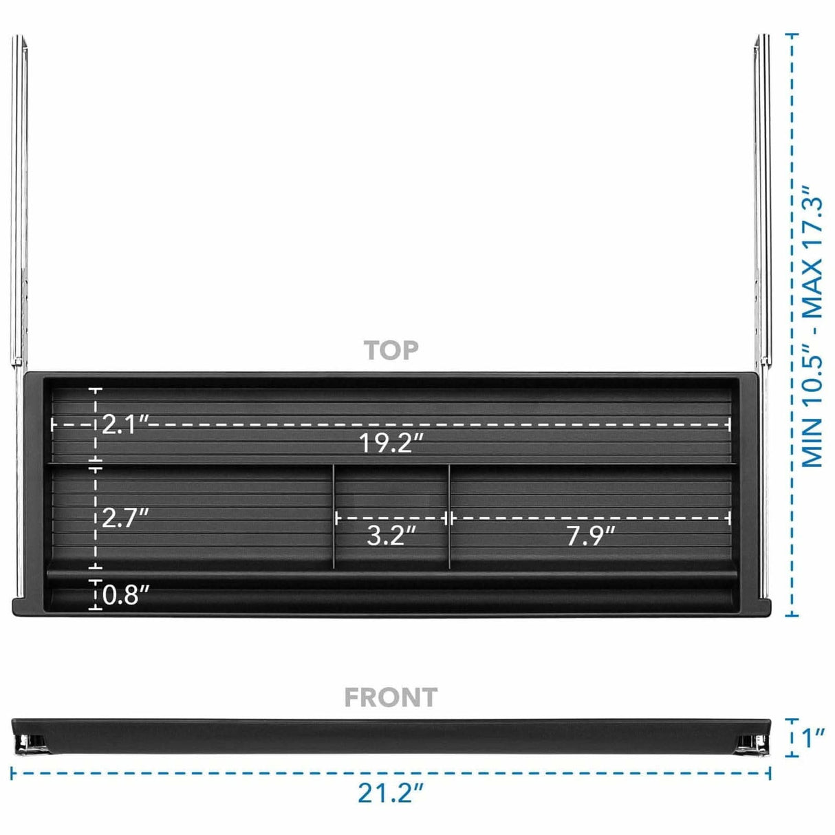 Desk Accessories - Under Desk Slide Out Pencil Drawer - Mount-It! - MI-7144
