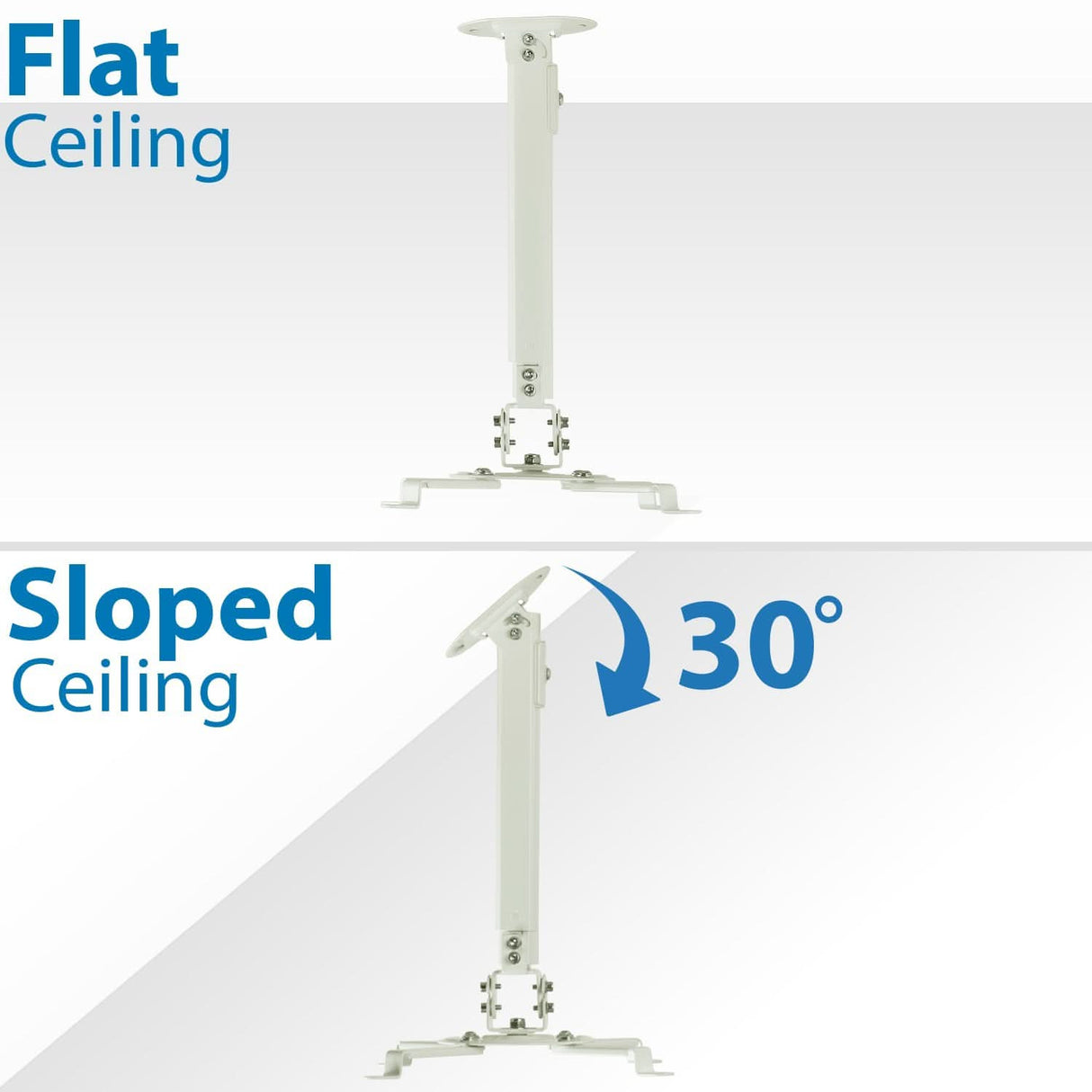 Projector Mount - Universal Projector Ceiling Mount - 15" to 22.8" Height Adjustment - Mount-It! - MI-606B