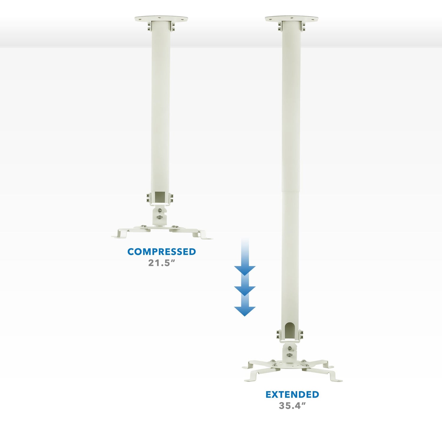 Projector Mount - Universal Projector Ceiling Mount - 21.5" to 35.4" Height Adjustment - Mount-It! - MI-606L