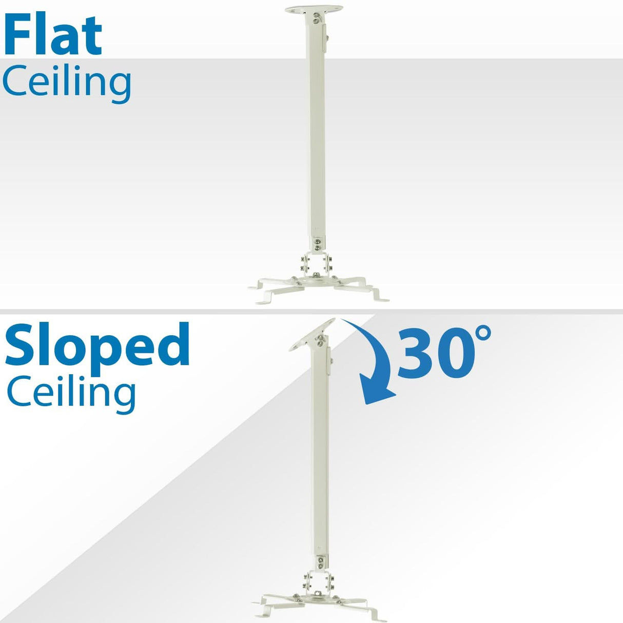 Projector Mount - Universal Projector Ceiling Mount - White - Mount-It! - MI-606L