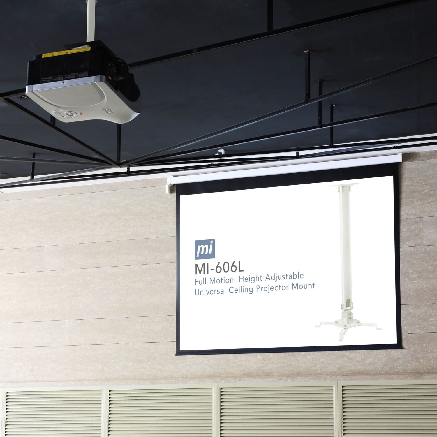 Projector Mount - Universal Projector Ceiling Mount - White - Mount-It! - MI-606L