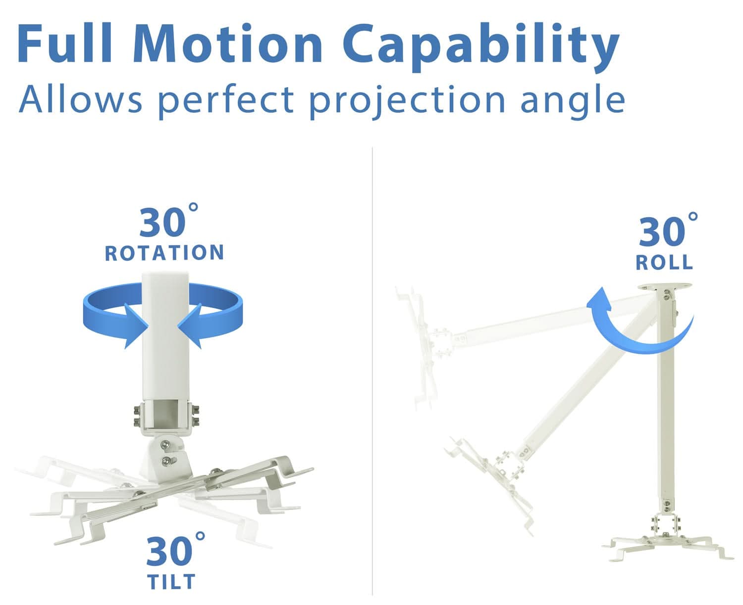 Projector Mount - Universal Projector Ceiling Mount - White - Mount-It! - MI-606L