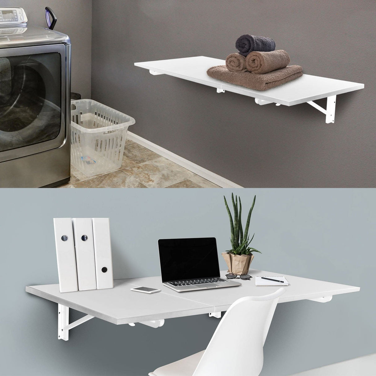 Wall Mounted Desk - Wall Mounted Drop Leaf Table / Workbench - Mount-It! -