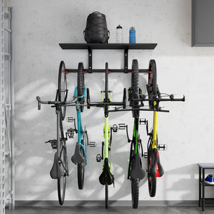 Bicycle Mount - WheelsUp Series Bike Wall Mount with Shelf for 5 Bikes - Mount-It! - MI-9024 Bicycle Mount - WheelsUp Series Bike Wall Mount with Shelf for 5 Bikes - Mount-It! - MI-9024