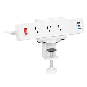 White Cable Management - Desktop Power Strip - Mount-It! - MI-7281 White Cable Management - Desktop Power Strip - Mount-It! - MI-7281