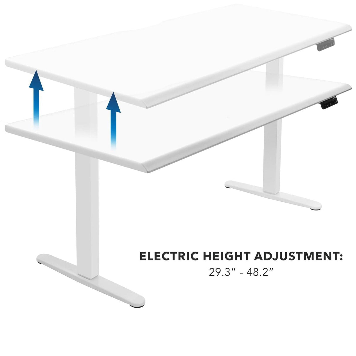 Dual Motor Electric Standing Desk with 72" Tabletop - White Base White Standing Desk - Dual Motor Electric Standing Desk with 72" Tabletop - White Base - Mount-It! - MI-18124