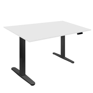 White Standing Desk - Electric Standing Desk with 55" Tabletop - Black Base - Mount-It! - MI-18064 White Standing Desk - Electric Standing Desk with 55" Tabletop - Black Base - Mount-It! - MI-18064