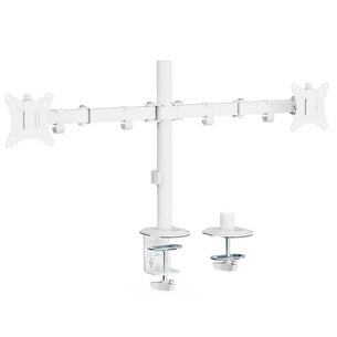 White Monitor Mount - Full Motion Dual Monitor Desk Mount - Mount-It! - MI-4752WHT White Monitor Mount - Full Motion Dual Monitor Desk Mount - Mount-It! - MI-4752WHT