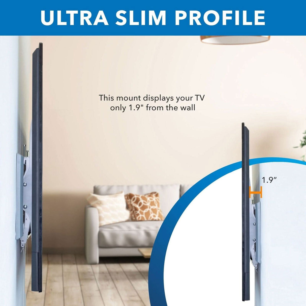 White TV Mount - Ultra-Slim & Heavy-Duty TV Wall Mount - Mount-It! - MI-307