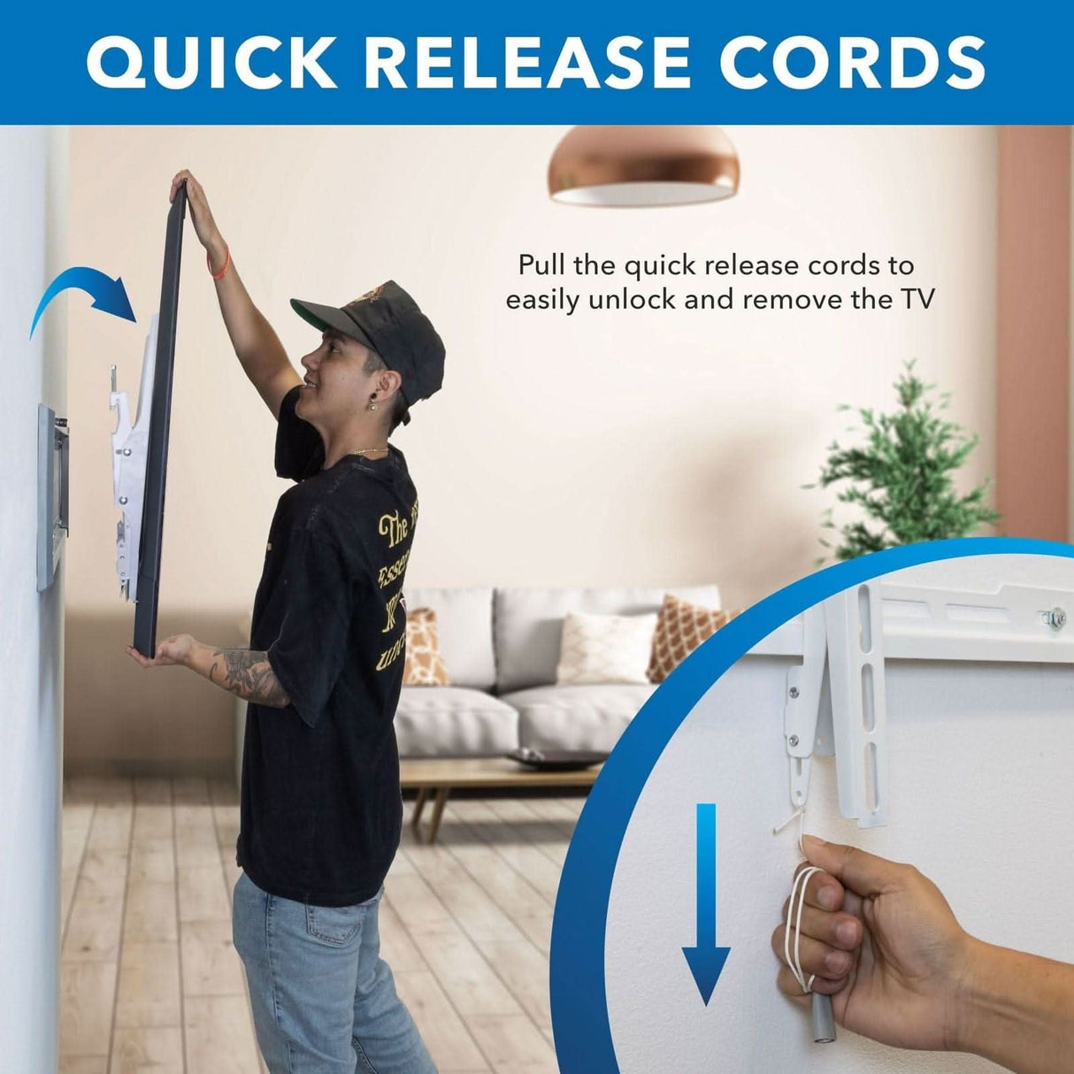 White TV Mount - Ultra-Slim & Heavy-Duty TV Wall Mount - Mount-It! - MI-307