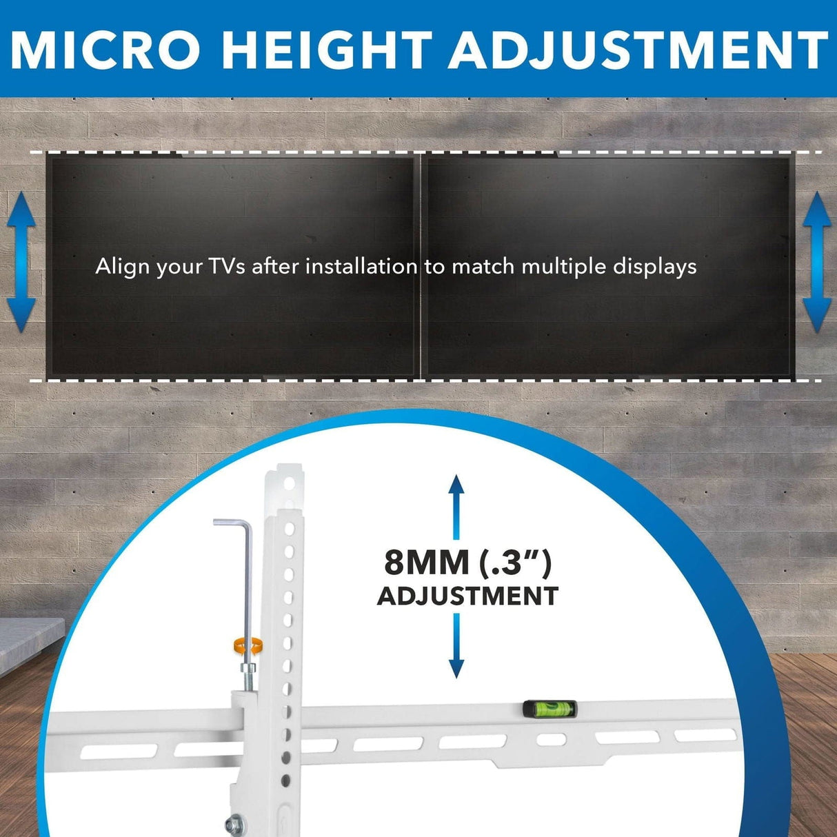 Ultra-Slim & Heavy-Duty TV Wall Mount White TV Mount - Ultra-Slim & Heavy-Duty TV Wall Mount - Mount-It! - MI-307