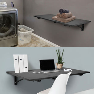 Wall Mounted Desk - Wall Mounted Drop Leaf Table / Workbench - Mount-It! - Wall Mounted Desk - Wall Mounted Drop Leaf Table / Workbench - Mount-It! -