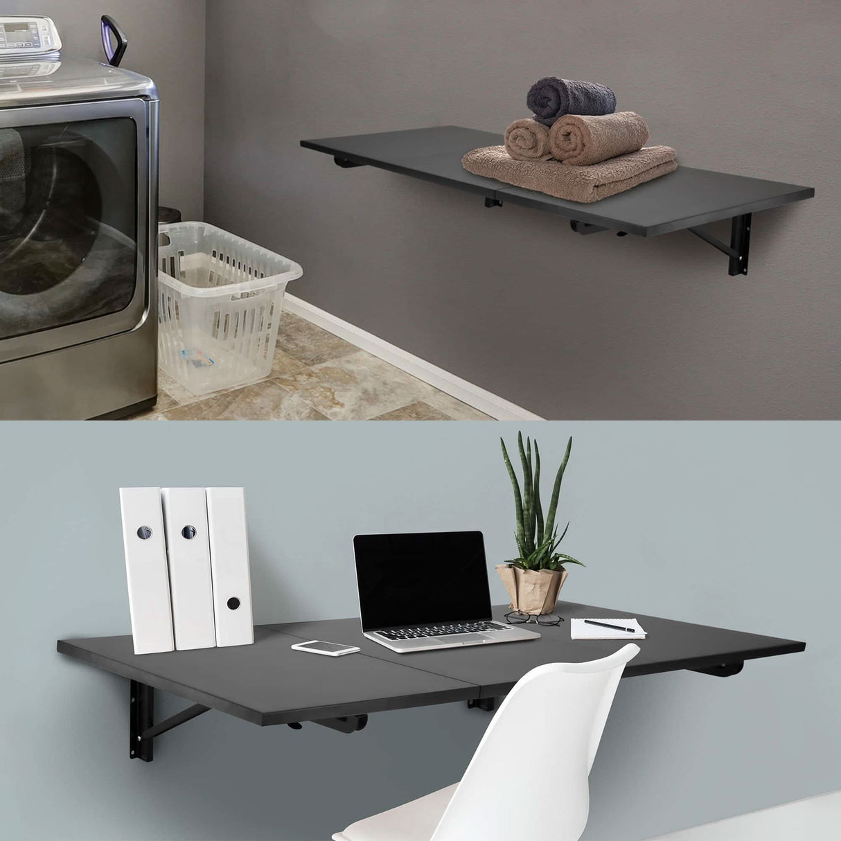 Wall Mounted Desk - Wall Mounted Drop Leaf Table / Workbench - Mount-It! -