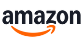 Amazon logo with the brand name displayed in black lowercase letters and a curved orange arrow extending from the letter "a" to the letter "z" underneath, symbolizing a wide range of products.