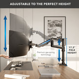Heavy-Duty Monitor Mount with Pole & Gas Spring Arm