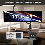 Heavy-Duty Monitor Mount with Pole & Gas Spring Arm