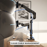 Heavy-Duty Dual Stacking Monitor Mount with Pole & Gas Spring Arms