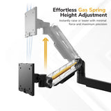 The Mount-It! Heavy-Duty Single Monitor Wall Mount features a visible gas spring for smooth, precise vertical adjustments—enabling effortless ergonomic workstation setup.
