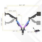 Dual Monitor Mount with RGB Lighting
