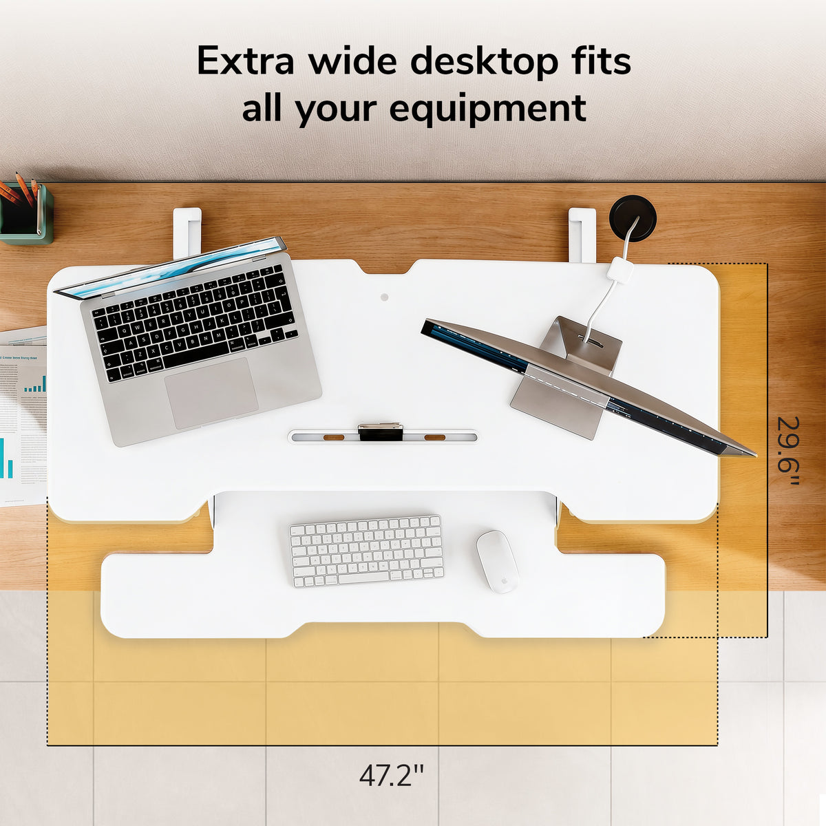 Large Standing Desk Converter with 47" Desktop