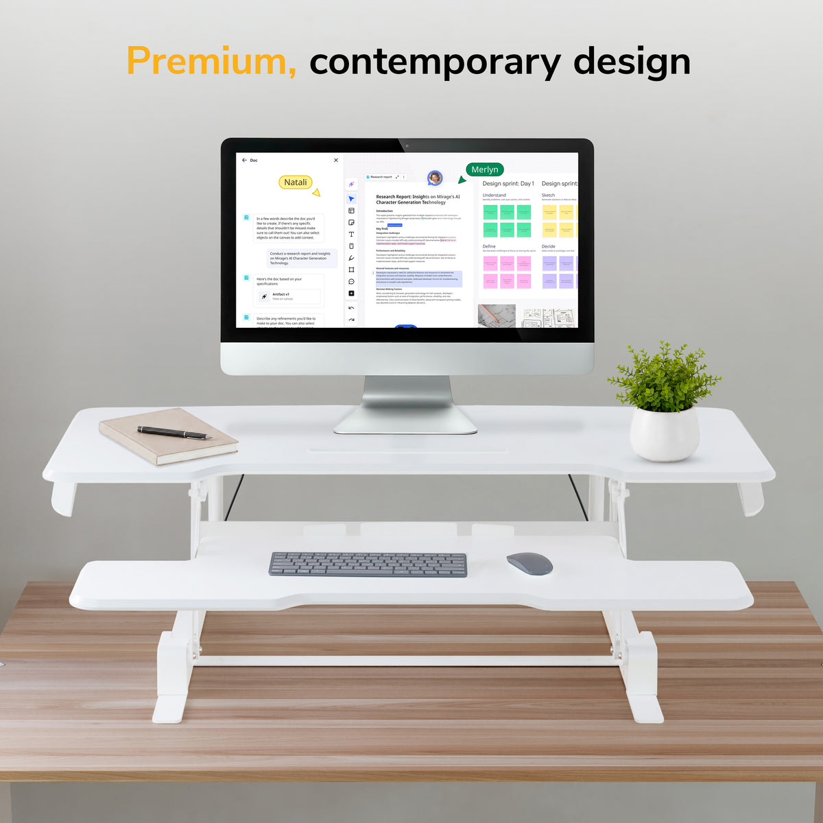 Large Standing Desk Converter with 47" Desktop