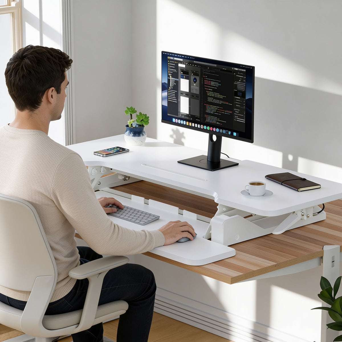 Large Standing Desk Converter with 47" Desktop
