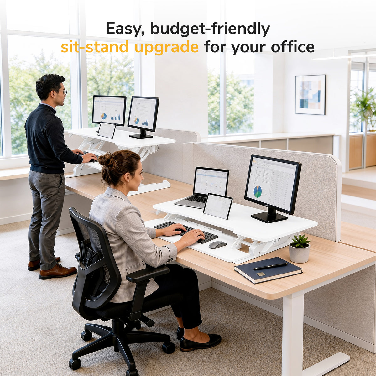 Large Standing Desk Converter with 47" Desktop
