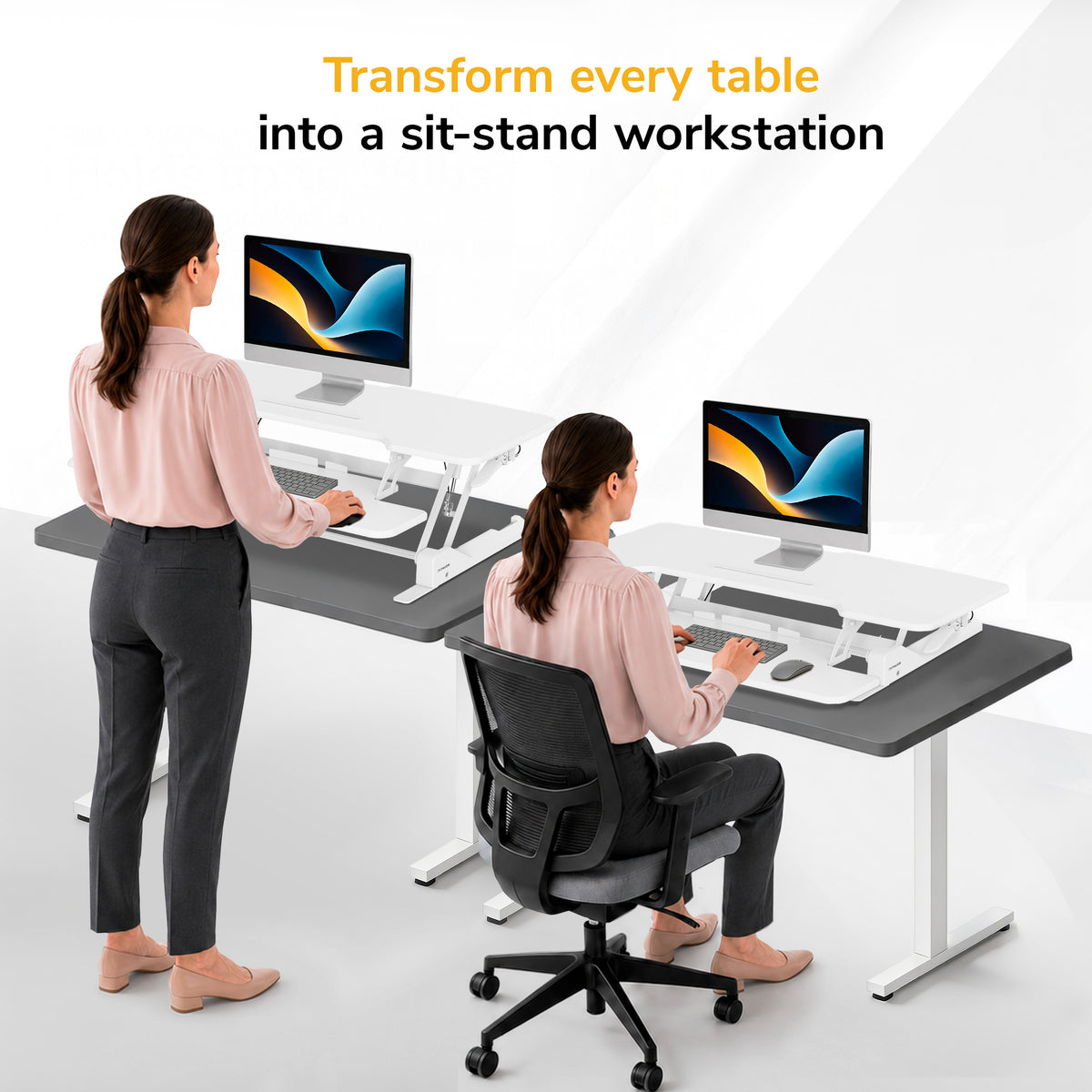 Large Standing Desk Converter with 47" Desktop